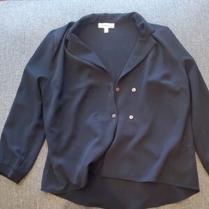 Monteau Gray Button Down Shirt with Notched Collar